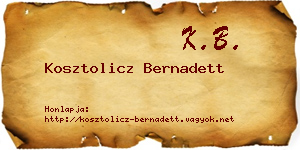 Kosztolicz Bernadett névjegykártya
