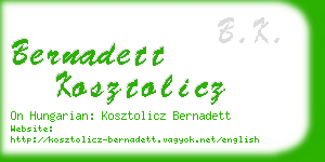 bernadett kosztolicz business card